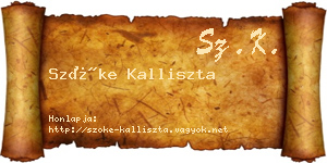 Szőke Kalliszta névjegykártya