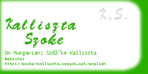 kalliszta szoke business card